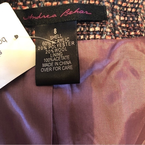 Andrea Behar tweed jacket size 8 - Picture 11 of 11